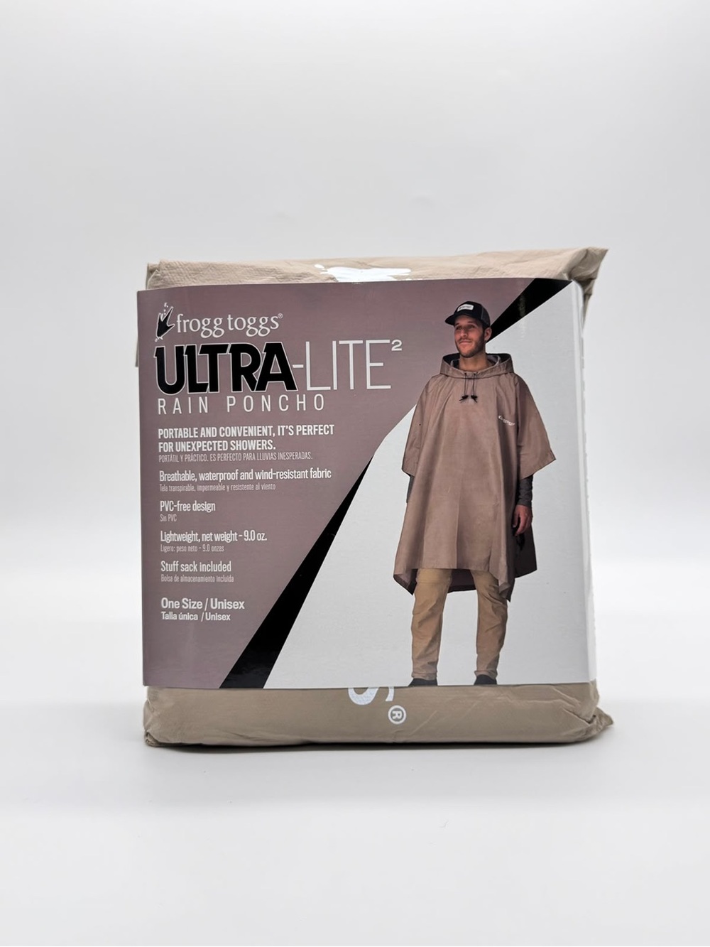 Frogg Toggs Ultra-Lite2 Rain Poncho Khaki Unisex One Size Waterproof NIP